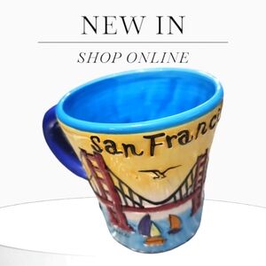 Hand-Painted San Francisco Golden Gate Ceramic Mug, Excellent Condition
